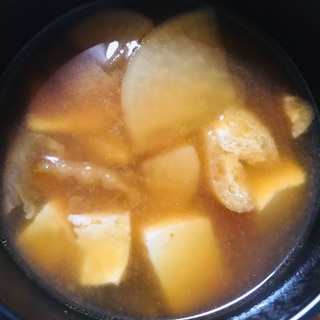 キムチ風味　大根の味噌汁